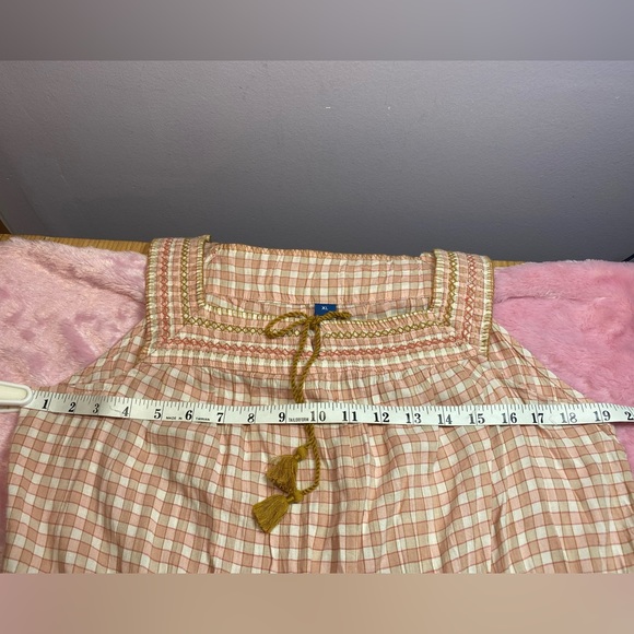 Old Navy X-Large Prairie Gingham
Peach Cocoa Plaid Tiered Cotton... - Picture 9 of 14